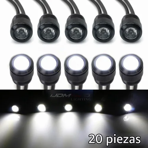 Vista 8 de iJDMTOY Juego de 20 piezas de luces LED blanco xenón para moldura del parachoques delantero/kit de luces de acento/kit de luces LED para deflector