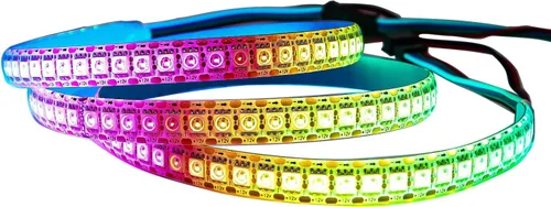 Vista 9 de WS2815 Tira de LED RGB direccionable individualmente (actualizado WS2812B) 3.2ft 144Pixels Smart Flexible Dream Luz LED de doble señal a todo