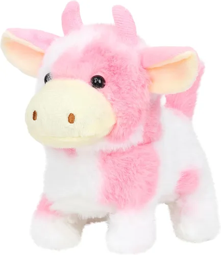 Vista 17 de Easfan Walking Black Cow - Juguete electrónico interactivo de peluche para mascotas con sonidos y movimientos en movimiento, juguete educativo