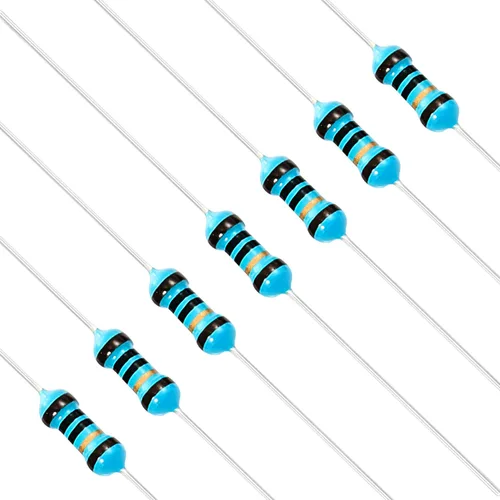 Vista 113 de Chanzon 100 piezas 1 Ω ohm Resistencia 1/4 W (0.25 W) Resistencia fija de película metálica 0.01 ±1% Tolerancia 1R MF Resistencias de agujero