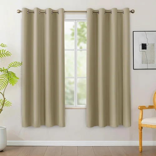 Vista 28 de BONZER - Juego de 4 paneles de cortinas 100% opacas, cortinas de ventana con aislamiento térmico y bloqueo de luz, de 63 pulgadas de largo, cortina
