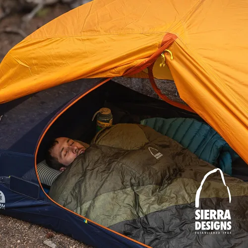 Vista 7 de Sierra Designs Cloud - Saco de dormir de 20 grados DriDown ultraligero sin cremallera para mochileros y camping