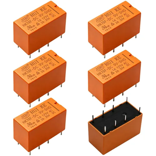 Vista 7 de Tnisesm /6 unids bobina DPDT PCB Relé de alimentación DC 3 V 8 pines Mini Relé de potencia PCB Relé HK19F-8P-3V