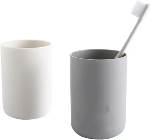 Vista 7 de Taza redonda de plástico para cepillo de dientes, taza de pareja, soporte creativo para cepillos de dientes para el hogar, taza de lavado simple