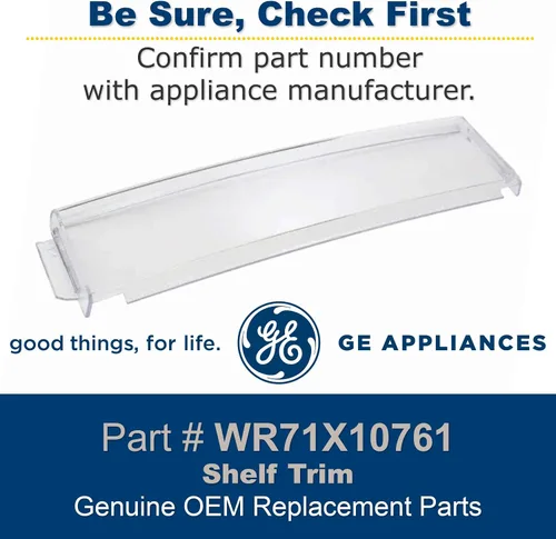 Vista 2 de GE WR71X10761 - Moldura de estante original OEM (transparente) para refrigerador GE