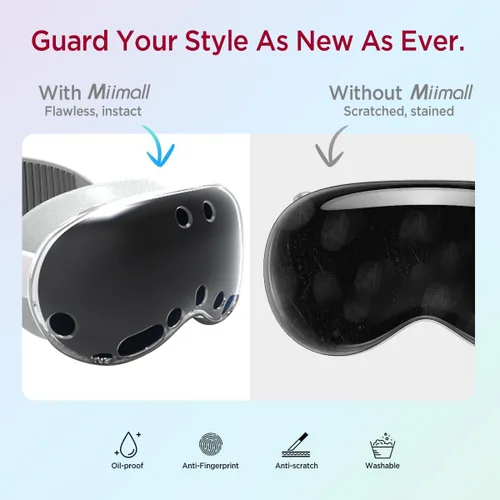 Vista 3 de Miimall Compatible for Apple Vision Pro Case Clear, Complete Lens Protection Anti-Scratch&Shockproof TPU Silicone Protective Cover Case for Vision