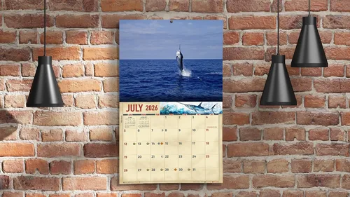 Vista 7 de The KING Company-Monster Calendars - Calendario de pared de pesca de agua salada 2026, tamaño XL, 14 x 22 pulgadas, calendario de pesca deportiva