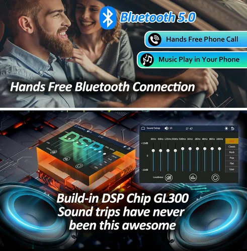 Vista 3 de COREHAN Estéreo de auto doble DIN – Estéreo de coche con pantalla táctil de 10 pulgadas con Bluetooth, cámara de respaldo, audio para automóvil