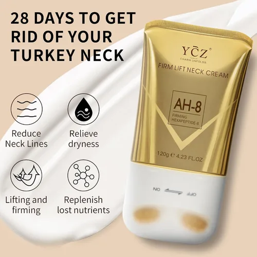 Vista 3 de Ycz AH-8 Crema reafirmante para el cuello con rodillo para el cuidado del cuerpo, hidratante, antienvejecimiento, crema para el cuello con péptidos