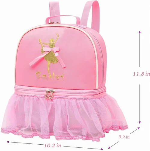Vista 4 de Dorlubel - Linda mochila de ballet con tutú con llavero para niñas Tutú rosa niña 7