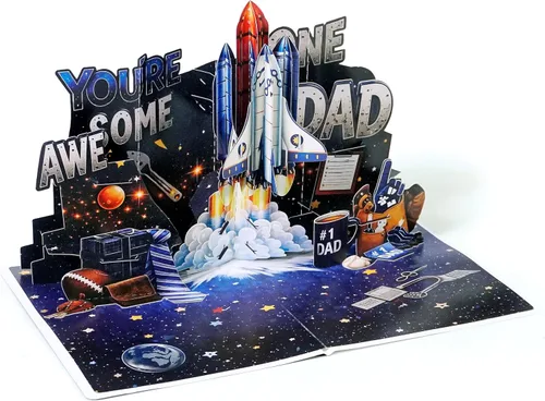 Vista 6 de CUTPOPUP - Impresionantes tarjetas para el día del padre, tarjetas de cumpleaños para hombres, regalos de idea 3D para él, tarjetas de cumpleaños
