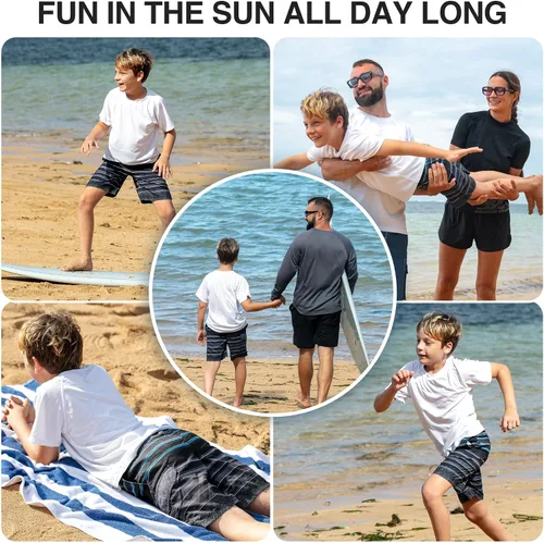 Vista 5 de Kanu Surf Line Up Boys Swim Trunks with UPF 50+ Sun Protection - Quick Dry Boys Swimsuit