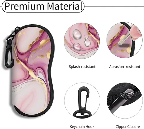 Vista 50 de Hion Sunglasses Case Ultra Light Neoprene Zipper Eyeglass Soft Case with Belt Clip