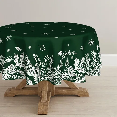 Vista 11 de Horaldaily Mantel de Navidad rectangular de 52 x 70 pulgadas, cubierta de mesa con diseño de hojas florales, color negro, lavable, para decoración