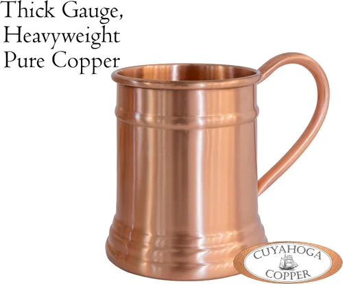 Vista 2 de Taza de cobre puro de alta calidad - 16 oz hecha a mano, elegante y duradera - Perfecta para bebidas frías, cócteles, cerveza y mulas de Moscú
