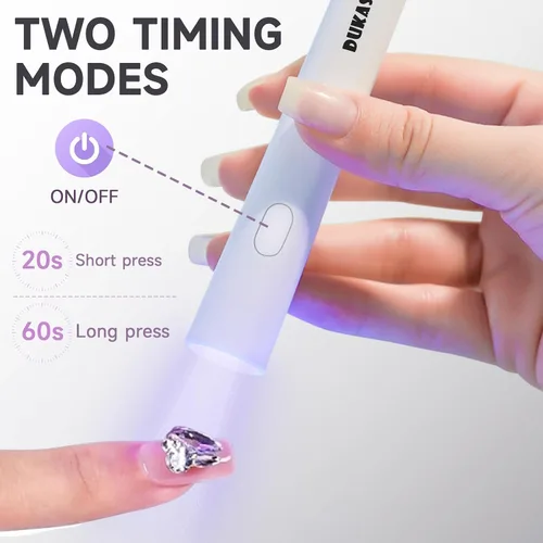 Vista 2 de Luz UV de mano para uñas de gel, mini luz de uñas portátil, lámparas LED de secado de esmalte de uñas para esmalte de gel, secadora de uñas