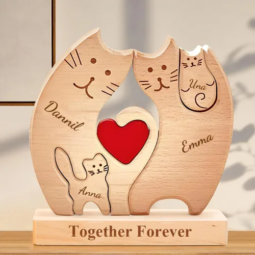 Vista 5 de Pies de bebé de madera personalizados con nombres de familia, We are One, rompecabezas de nombres de miembros de la familia personalizados, regalos