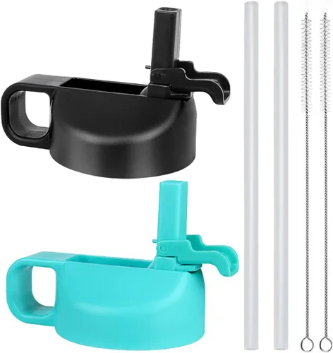 Vista 9 de Tapa de popote para botella de agua de boca ancha de 12, 32, 40, 64 onzas, tapas compatibles con Hydro Flask Sports Water Bottle Tapa superior
