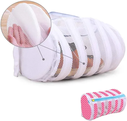 Vista 4 de Wannoc - Bolsa de lavado de zapatos, bolsas de lavandería grandes para lavadora, secadora de ropa 2 en 1 para zapatos, tenis, calcetines, zapatos