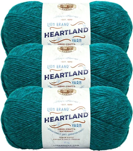 Vista 32 de Lion Brand Yarn Heartland Yarn, Hilo de Peso Medio para Tejer, Ganchillo y Manualidades, 1 Paquete, Great Smoky Mountains Grandes Montañas Humeantes