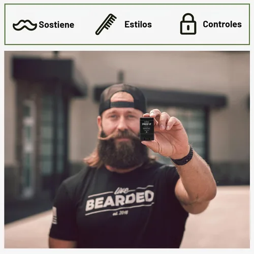Vista 5 de Live Bearded® Barra de cera para bigote, recta, sin perfume, 0.35 oz