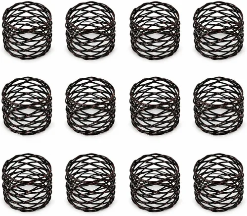 Vista 10 de Servilleteros de hierro de metal duraderos para decoración de mesa, elegante accesorio de ajuste de mesa de metal, servilletero rústico para casa