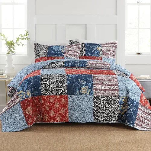 Vista 25 de Secgo Juego de edredón twin para cama - Edredones 100% algodón tamaño twin, colchas negras con 2 fundas de almohada, ropa de cama ligera reversible