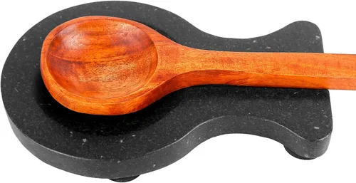 Vista 8 de Soporte para cuchara de mármol, soporte para cucharón, soporte de cuchara de mármol para estufa de cocina, resistente, apto para lavavajillas
