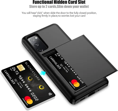Vista 2 de Nvollnoe Funda para Samsung S20 FE con tarjetero de doble capa de protección resistente para Galaxy S20 FE, ranura para tarjeta oculta Funda delgada