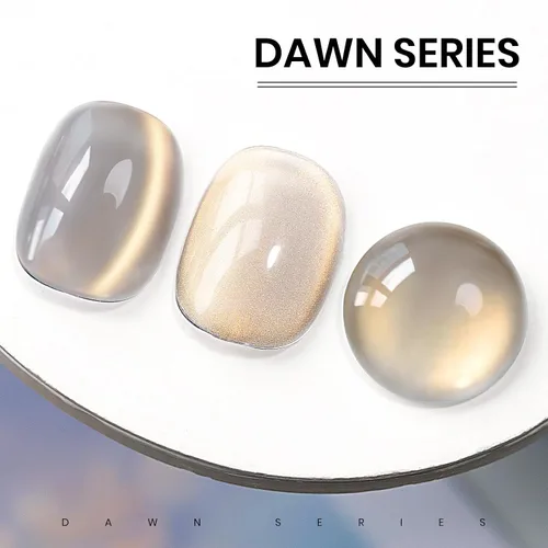 Vista 3 de MIZHSE Esmalte de uñas de gel de ojo de gato gris, esmalte de gel magnético de vidrio efecto amanecer, efecto de gatito de cristal con barra