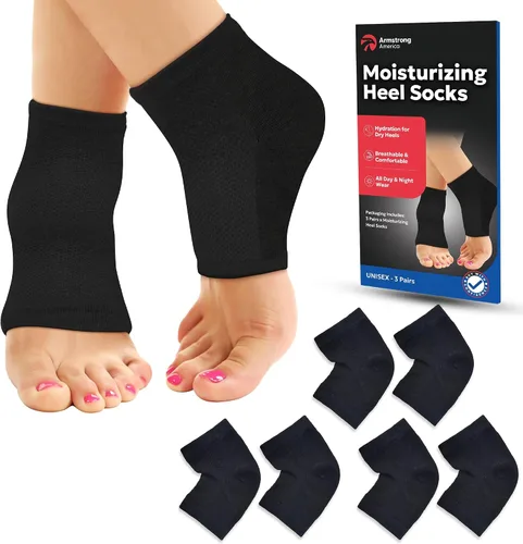Vista 13 de Calcetines hidratantes para hombres y mujeres Tratamiento de talón agrietado con aloe vera Removedor de callos de talón hidratante Calcetines