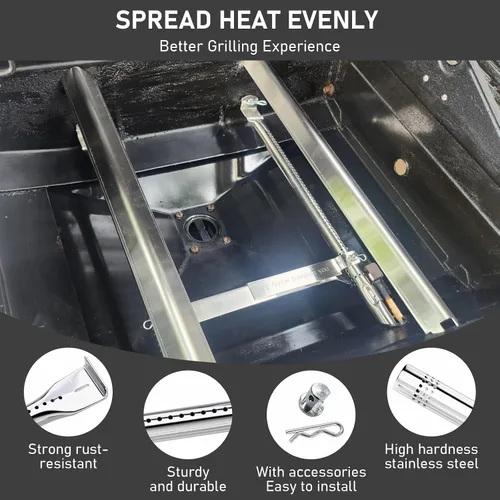 Vista 8 de Uniflasy Piezas de parrilla para Charbroil Performance 2 quemadores 463630021 463655021 463655421 463655621, para Charbroil 4 quemadores 463365021
