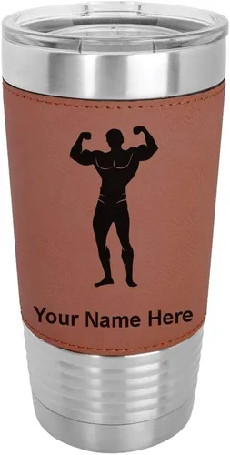 Vista 13 de LaserGram Personalized 20oz Tumbler, Bodybuilder (Baseball Style)