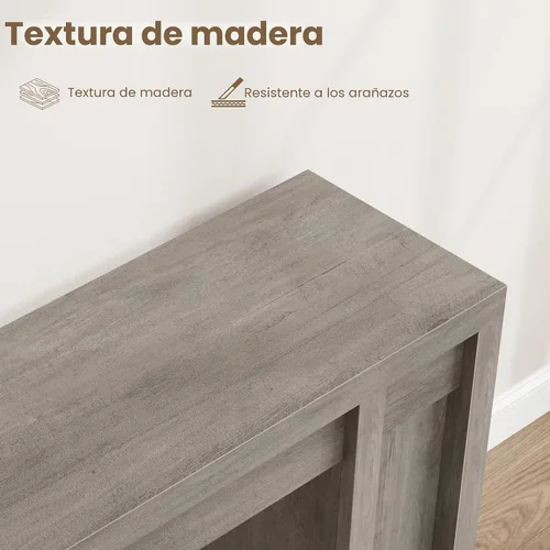 Vista 5 de Garvee Mesa de entrada gris de 70.9 pulgadas, mesa consola de madera de granja debajo de la TV montada debajo de la mesa de sofá, mesa de sofá