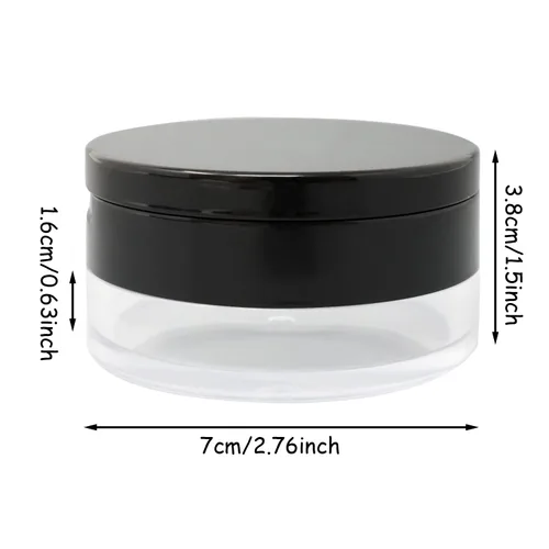 Vista 4 de Honbay Contenedor de polvo de maquillaje reutilizable vacío con esponja de polvo, tamiz y espejo, contenedor compacto de plástico para polvo suelto