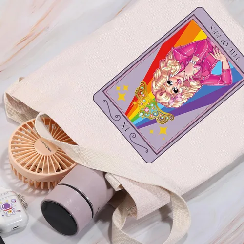 Vista 3 de Fabulous Drag Rainbow Queen Gift IX The Queen Bolsa de compras Tarot Orgullo Gay LGBTQ Bolsa reutilizable