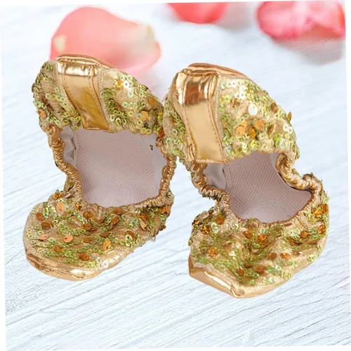 Vista 3 de jojofuny 1 par de zapatos latinos de danza del vientre, zapatos de danza contemporánea, calcetines para niñas y niñas, calcetines de ballet