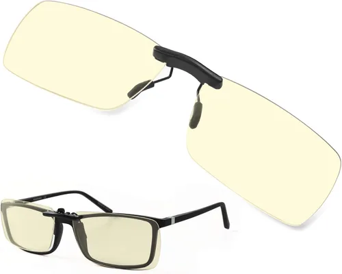 Vista 7 de FONHCOO - Lentes con bloqueo de luz azul Clip on para mujeres y hombres sobre lentes de prescripción sin montura, antifatiga ocular, anti dolores