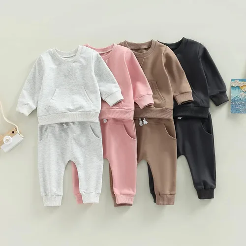 Vista 2 de Mubineo Conjunto de sudadera de manga larga para bebé niño y niña, para otoño e invierno