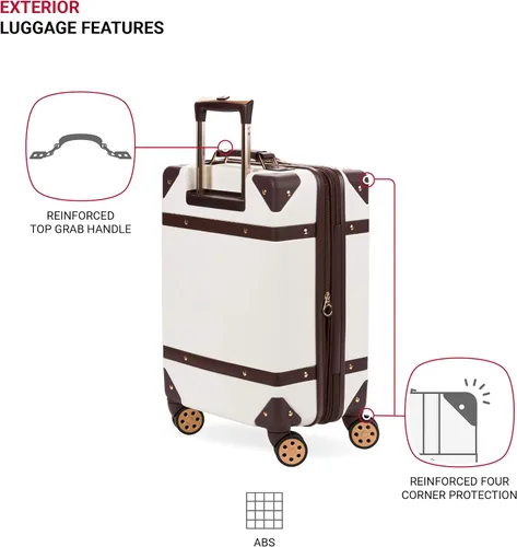 Vista 5 de SwissGear 7739 - Maletín rígido con ruedas giratorias, Blanco, 7739 Maletero rígido con ruedas giratorias