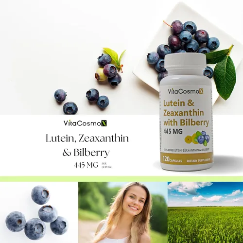 Vista 2 de Luteína con zeaxantina, cápsulas veganas, 120 unidades, 40 mg de luteína + 4 mg de zeaxantina por porción, sin OMG, sin gluten