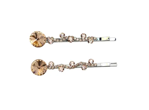 Vista 11 de Faship Un par de pinzas para el cabello AB Floral 2 Pcs Pins