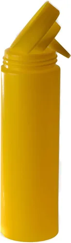 Vista 2 de Paquete de 4 botellas de plástico amarillo de 24 onzas para condimentos, salsas, aderezos, artes y manualidades, salsa de tomate, mostaza, aceite