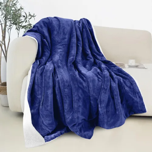 Vista 19 de Elegant Comfort - Manta reversible y ultra suave de franela con forro polar - Manta de sherpa navideña de invierno - Ligera, suave y acogedora