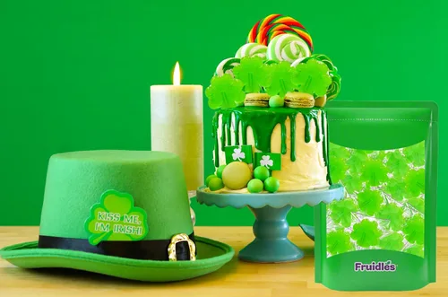 Vista 9 de Día de San Patricio 25 paletas de trébol verde, chupones de dulces de trébol, recuerdo de fiesta, envueltas individualmente (paquete de 25) sabor