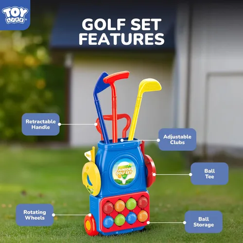 Vista 5 de TOY Life Clubes de golf para niños de 3 a 5 años, juego de palos de golf de plástico para bebés y niños pequeños, juego de golf de 3 a 5 para niños