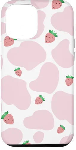 Vista 26 de Baby Pink Cow Print Pattern Cute Strawberry Cow Animal Gift Case for iPhone 17