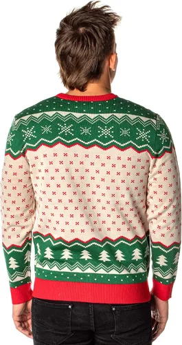 Vista 2 de Bioworld ELF The Movie - Suéter de punto para hombre, diseño navideño feo, Marrón