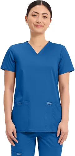 Vista 22 de Workwear Revolution Mujeres Scrubs Top V-cuello WW620 Negro