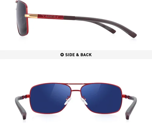 Vista 4 de MERRY'S HOT S8714 - Gafas de sol polarizadas para hombre, cuadradas, 1.772in